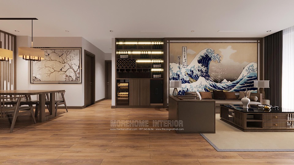 Thiết kế nội thất chung cư Vinhomes Skylake phong cách Nhật Bản