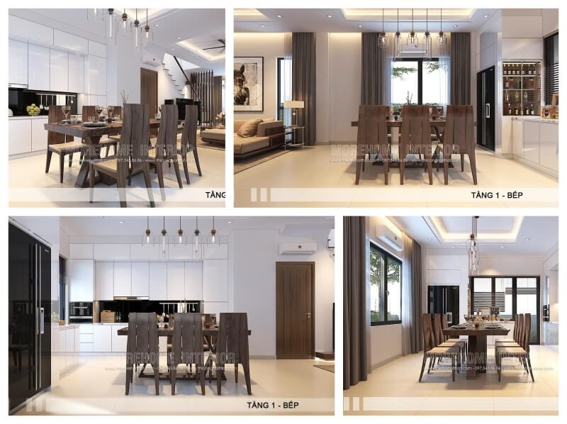 Thiết kế nội thất phòng ăn đẹp cho nhà biệt thự, chung cư