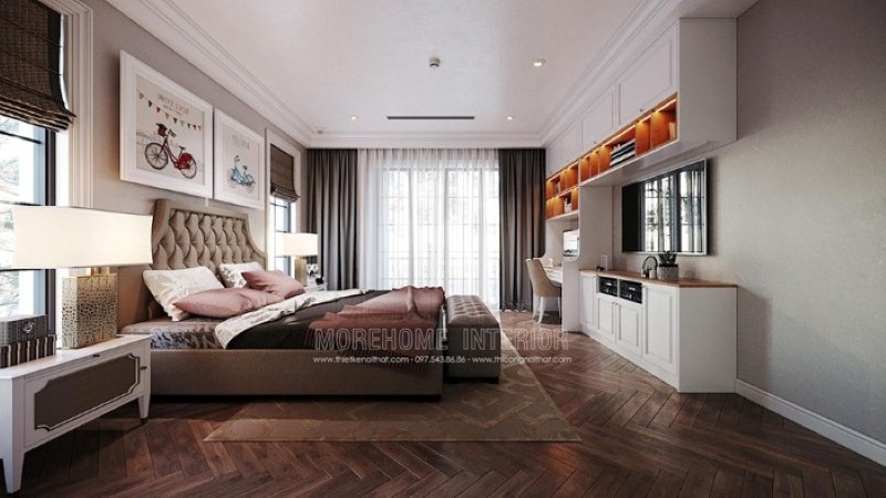 Thiết kế nội thất phòng của con đẹp, sang trọng nhưng không kém nét sinh động, đáng yêu. Thiết kế cao cấp