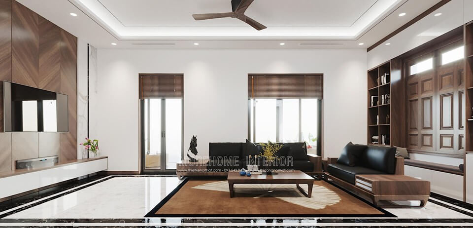 Các mẫu thiết kế phòng khách gỗ hiện đại và đẳng cấp
