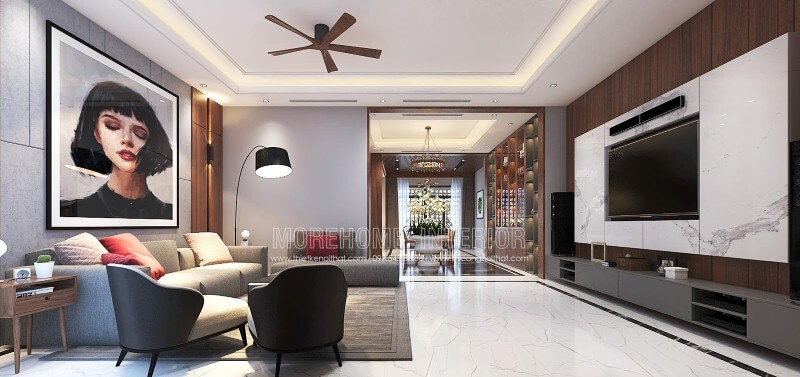 Bố trí nội thất phòng khách liền phòng ăn đẹp, sang trọng cho biệt thự, nhà phố tại Vinh, Nghệ An. Thiết kế phòng khách liền phòng ăn đẹp, khoa học và sang trọng