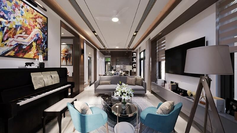 Mẫu sofa gỗ óc chó với tông màu nâu trầm hiện đại tăng thêm tính thẩm mỹ cho căn phòng Ấn tượng với các mẫu thiết kế sofa phòng khách đẳng cấp