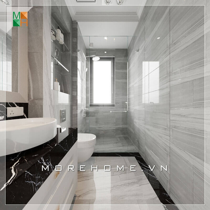 Một mẫu thiết kế nhà tắm kết hợp WC chung cư, nhà phố, biệt thự hiện đại rất tiện nghi Thiết kế nội thất phòng tắm chung cư