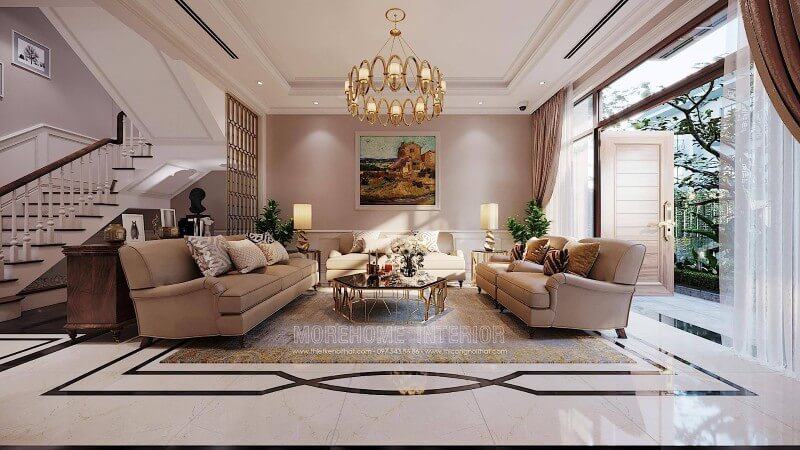 Thiết kế trang trí nội thất phòng khách đẹp sang trọng tại hà nội Trang trí nội thất phòng khách nhà biệt thự sang trọng và đẳng cấp