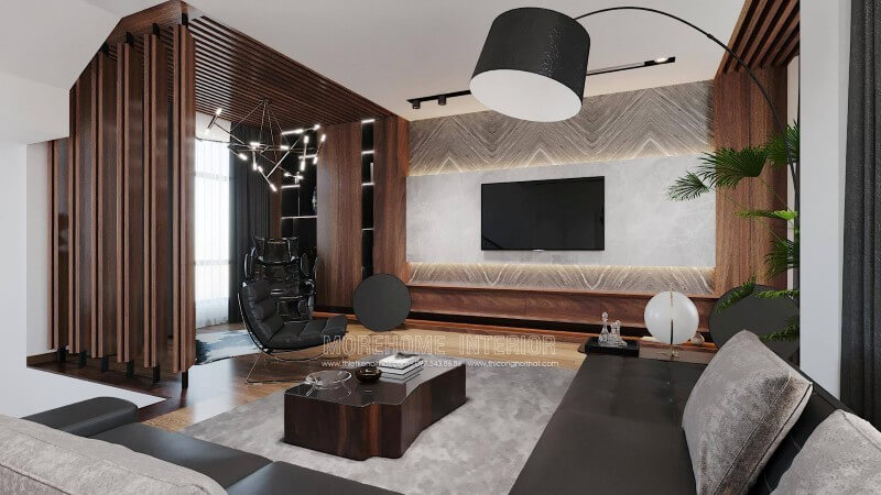 Nội thất phòng khách biệt thự phong cách hiện đại có phần đơn giản hơn, bớt rườm rà hơn, song vẫn thể hiện được sự tinh tế và trang nhã của cả căn phòng. Trang trí nội thất phòng khách nhà biệt thự sang trọng và đẳng cấp
