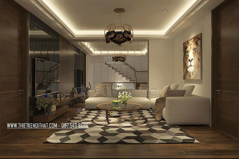 Nội thất sofa bọc vải với tông màu kem hiện đại cho nhà phố chung cư Gợi ý các mẫu sofa phòng khách đẹp nhất