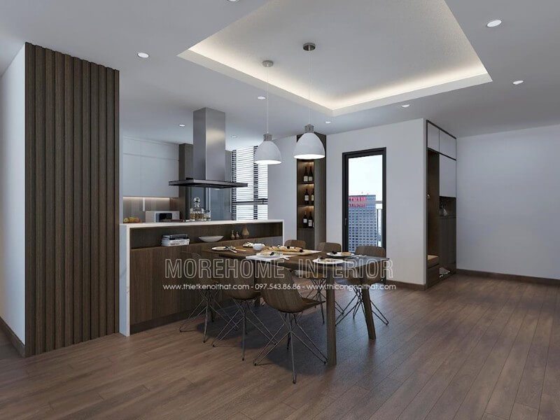 Ý tưởng thiết kế nội thất phòng ăn chung cư hiện đại