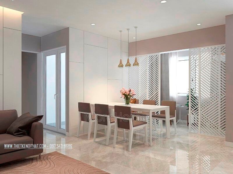Ý tưởng thiết kế nội thất phòng ăn chung cư hiện đại