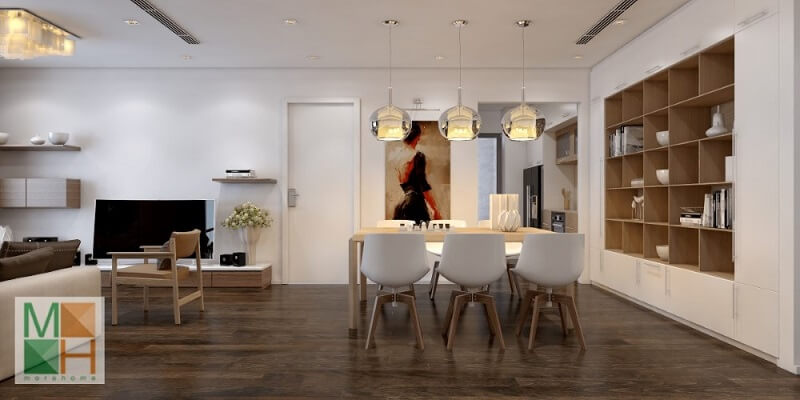 Ý tưởng thiết kế nội thất phòng ăn chung cư hiện đại