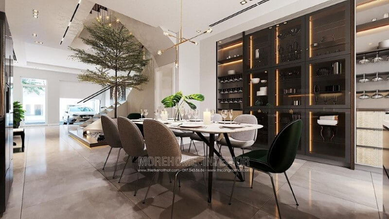 Bộ bàn ăn mặt đá cao cấp hiện đại