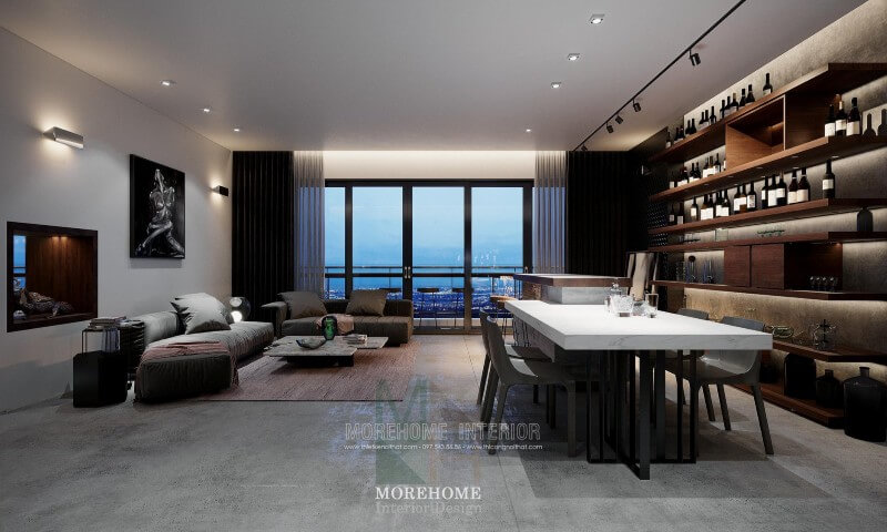 Nội thất phòng ăn chung cư cao cấp được lựa chọn theo lối thiết kế hiện đại Thiết kế nội thất phòng ăn đẹp