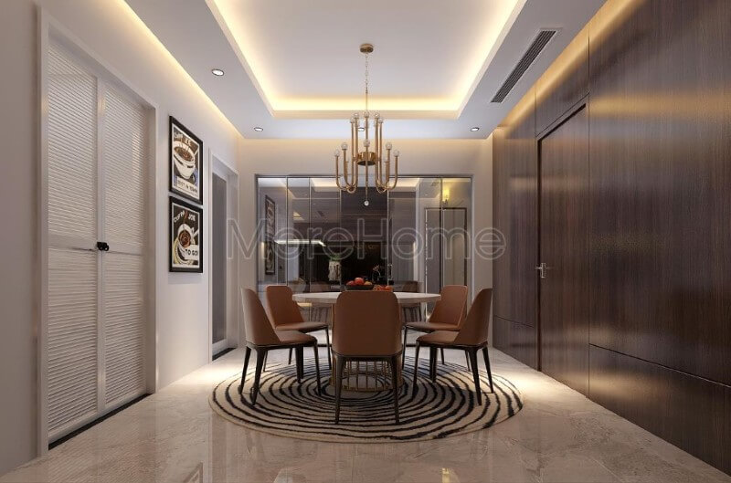 Nội thất phòng ăn chung cư hiện đại và tiện nghi với chất liệu gỗ công nghiệp Thiết kế nội thất phòng ăn đẹp