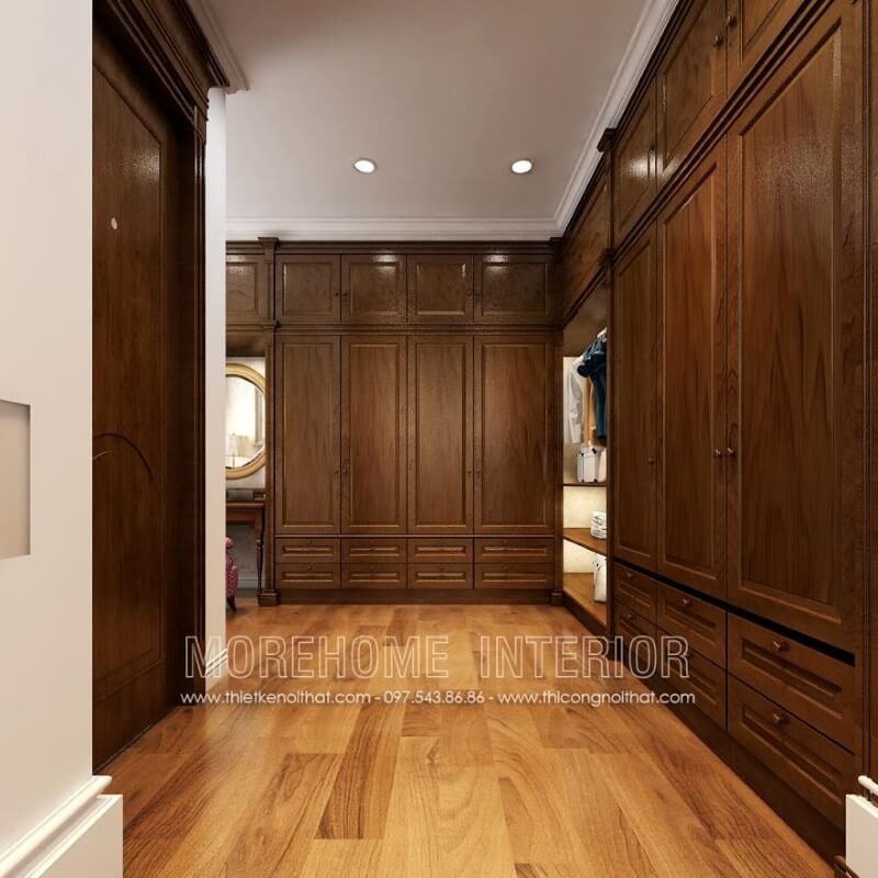 Morehome nhận đóng và sản xuất tủ quần áo gỗ óc chó theo yêu cầu tại hà nội thiết kế nội thất gỗ óc chó